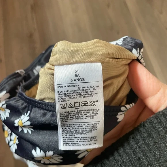 Old Navy Floral Black One-Piece Swimsuit - Picture 2 of 2